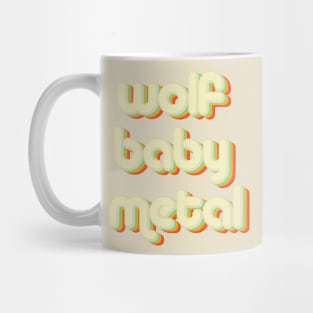 vintage color wolf baby Mug